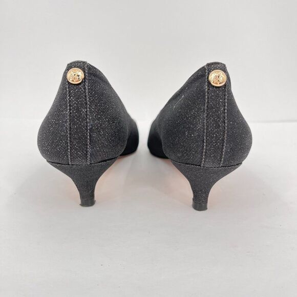 Vince Camuto Signature VI - Opry Kitten Heel Black Glitter Pumps size 9.5M - Picture 11 of 14